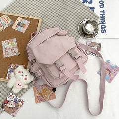 Korean Nylon Oxford Fabric Versatile Literature Backpack