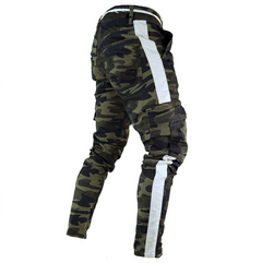 Men's Camouflage Jeans with Zippers and Pockets