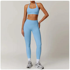 Seamless Backless Yoga Set – 2-Piece Bra & Leggings