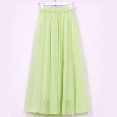 Half-Length Plus Size High Waist Chiffon Skirt