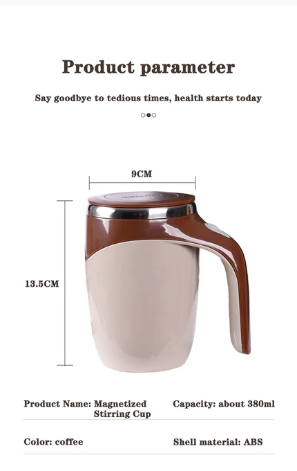Auto Stirring Cup Magnetic Rotating Electric Milk Cup Mark Cup 304 Stainless Steel