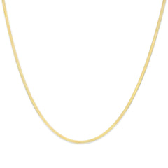 Unisex Solid 14K Gold 2.8mm Imperial Herringbone Chain Necklace