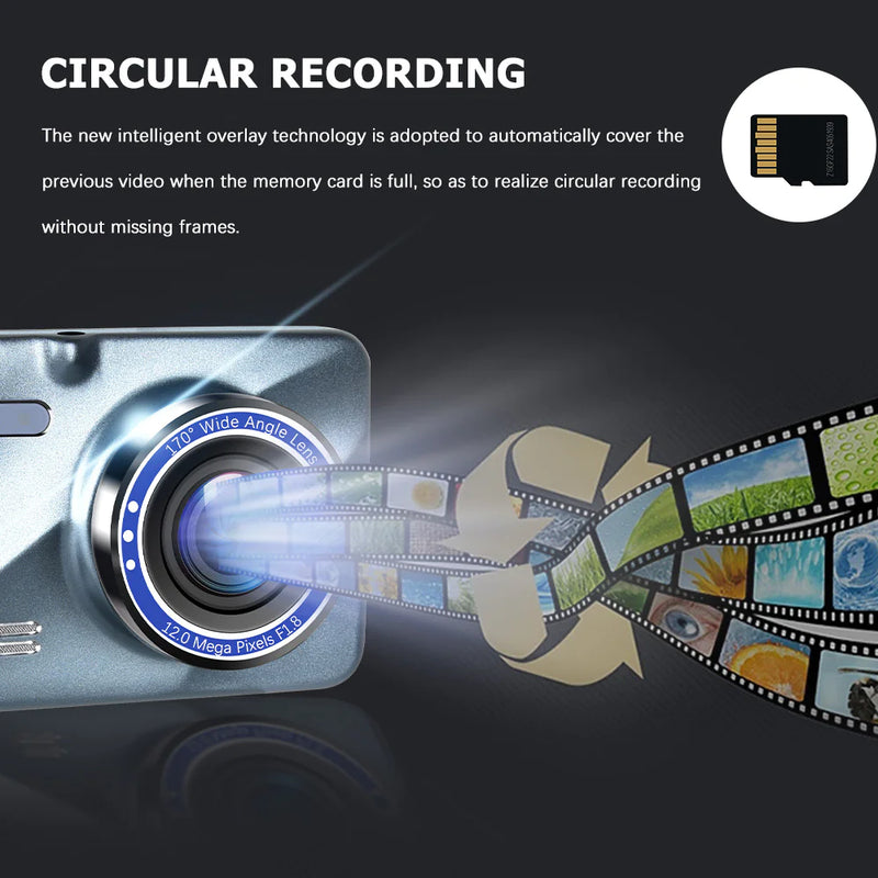 HD 1080P Car Dual Lens Dash Cam 4
